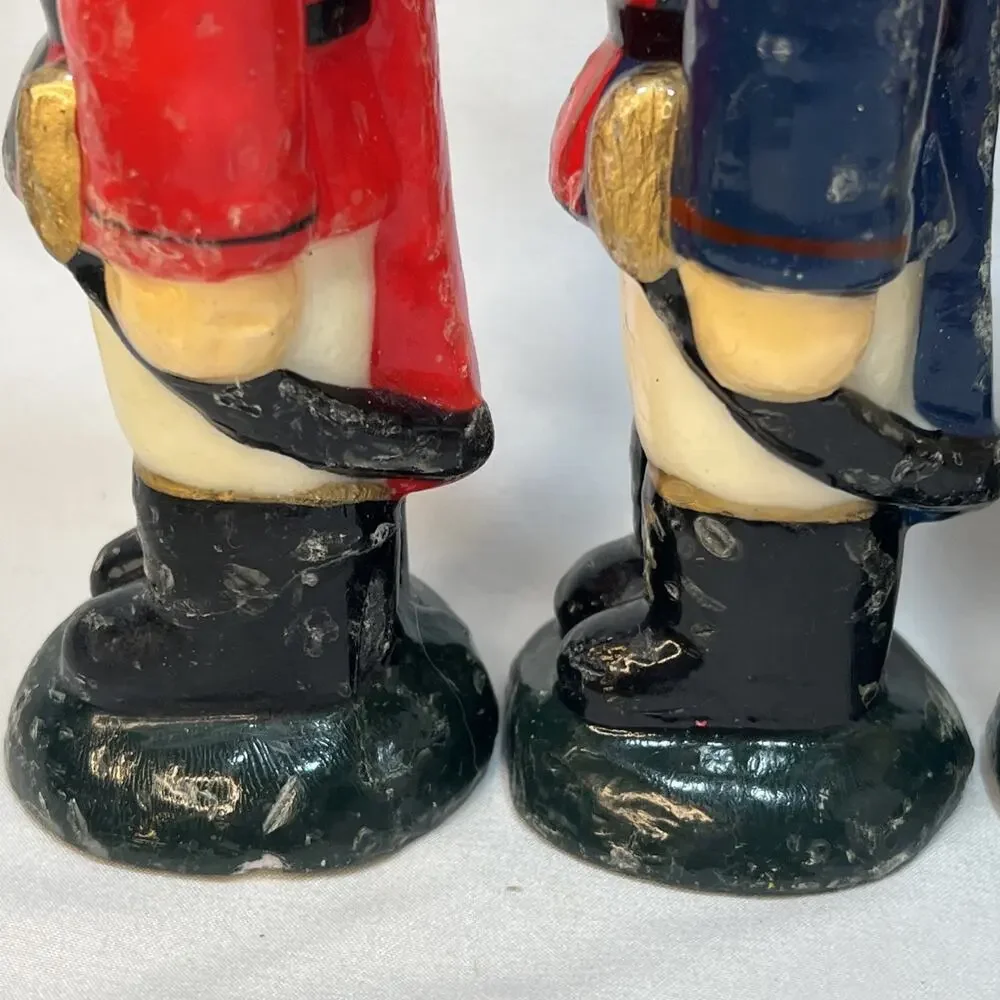Vintage Nutcracker Soldiers Holiday Wax Candles Figurines 1990s Set of 3